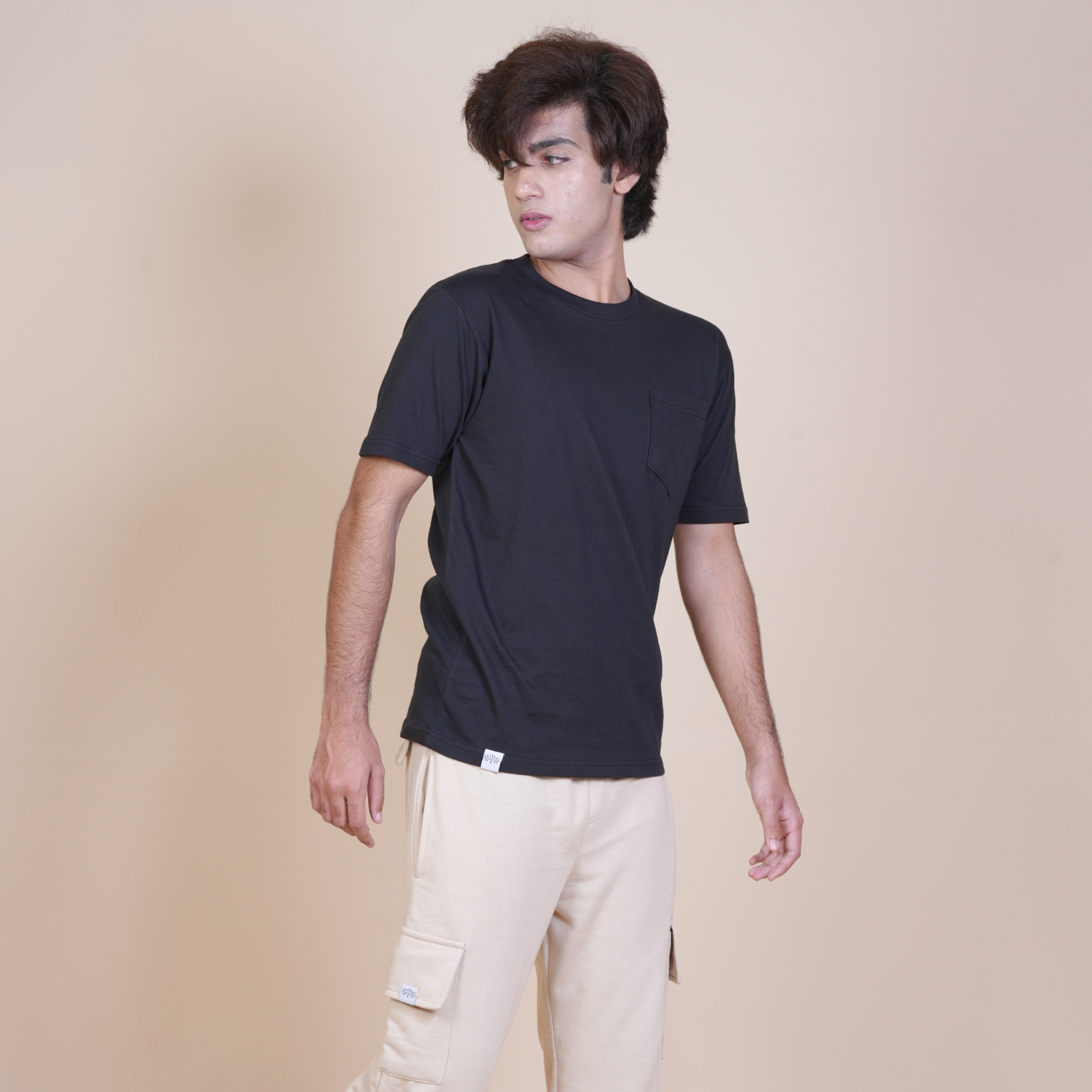 CLASSIC ALL DAY COTTON TEE - REGULAR FIT POCKET TEES BLACK