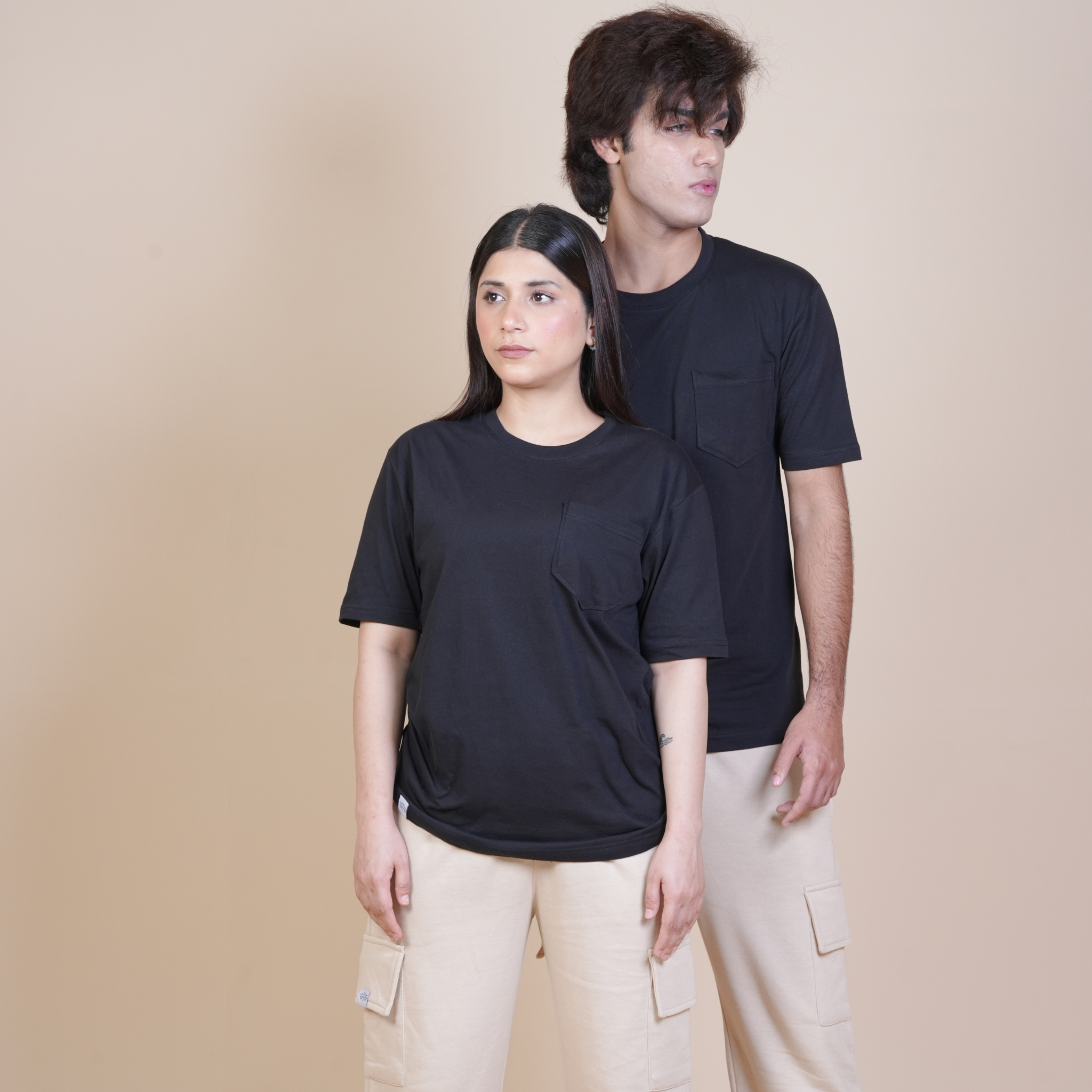 CLASSIC ALL DAY COTTON TEE - REGULAR FIT POCKET TEES BLACK