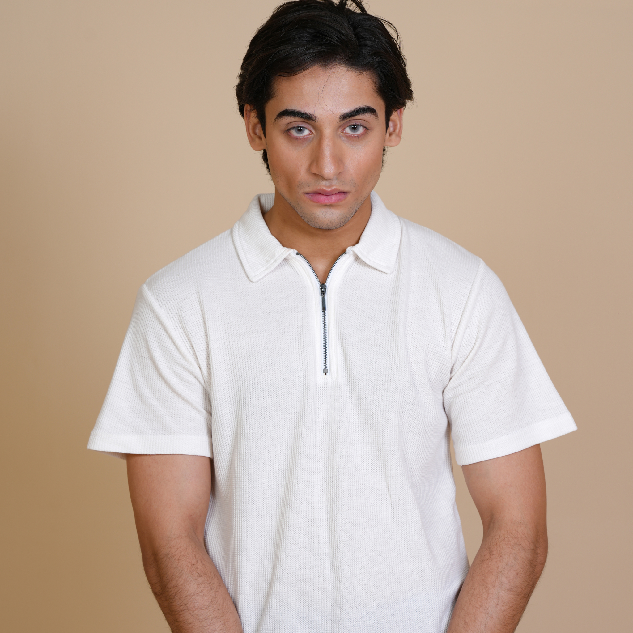 ELITE ZIP POLO WHITE