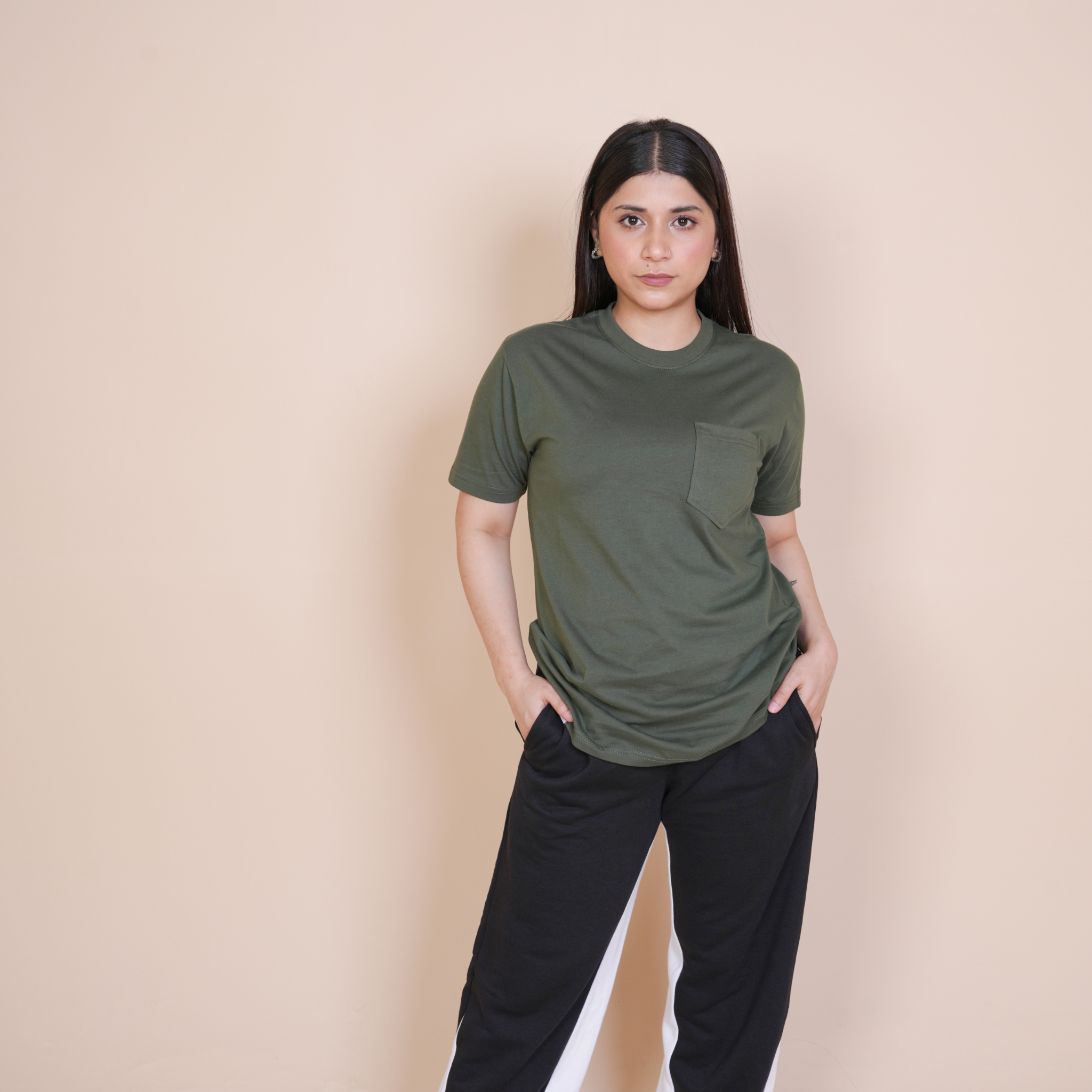 CLASSIC ALL DAY COTTON TEE - REGULAR FIT POCKET TEES Olive