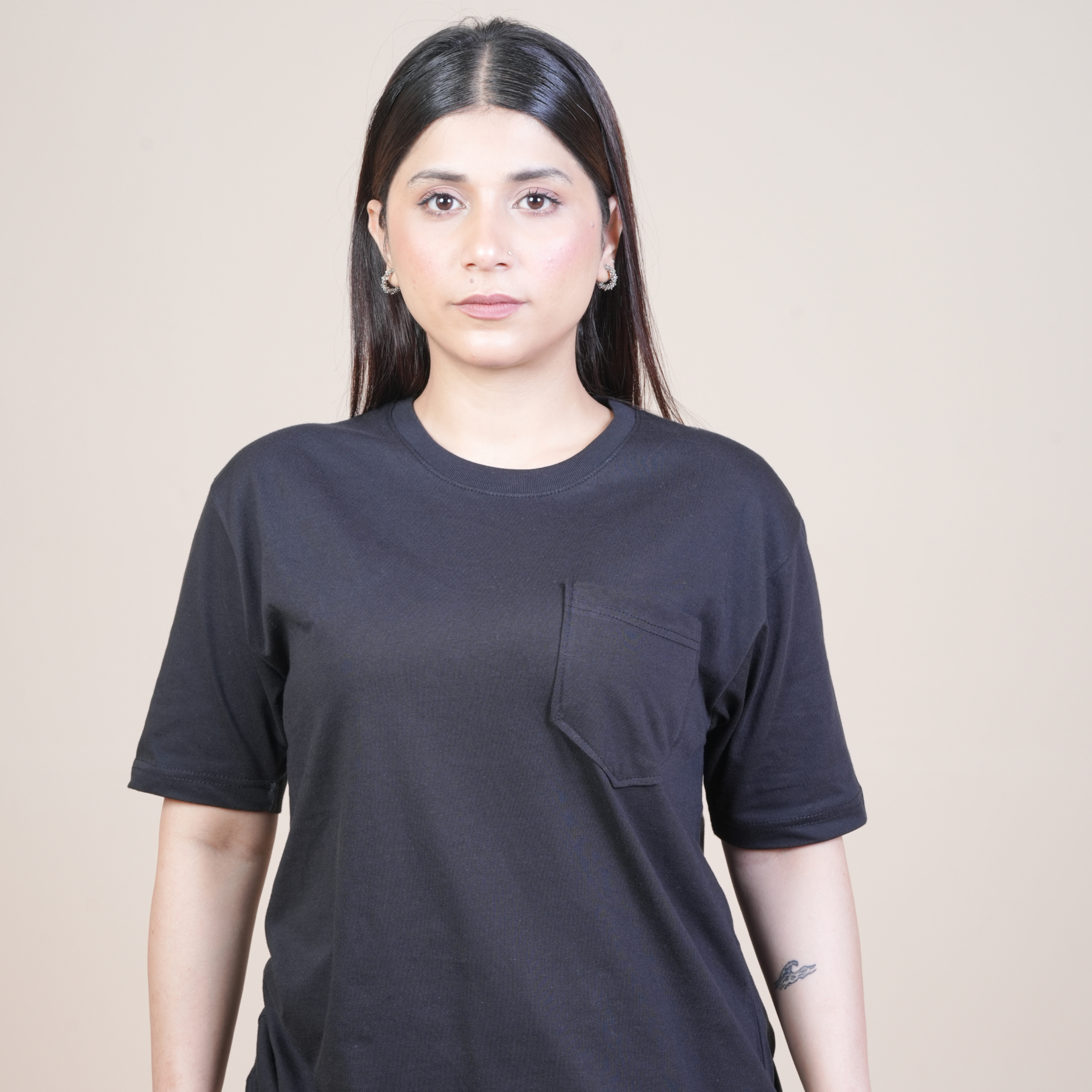 CLASSIC ALL DAY COTTON TEE - REGULAR FIT POCKET TEES BLACK