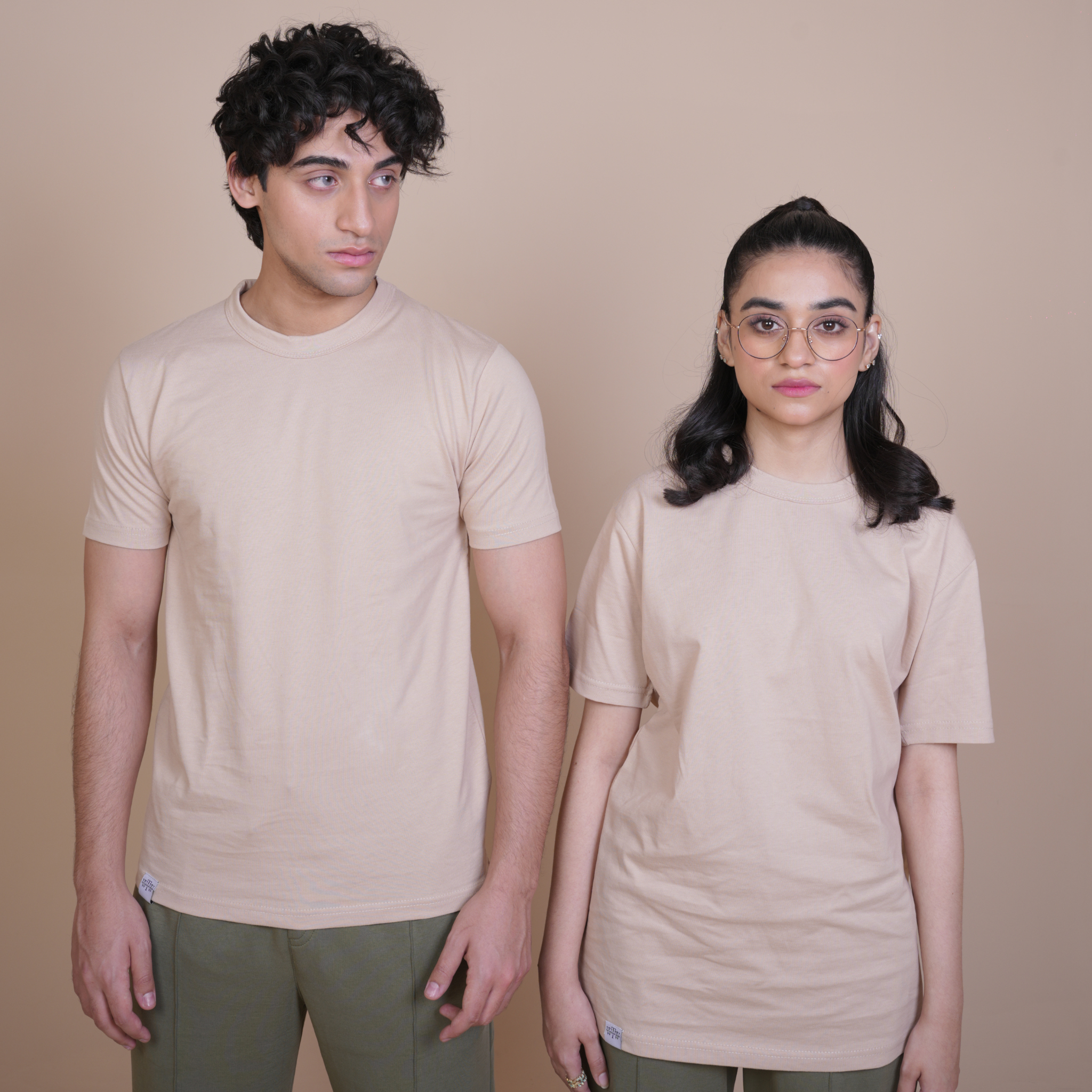 Time Less Basic - Regular Fit T Shirt BEIGE
