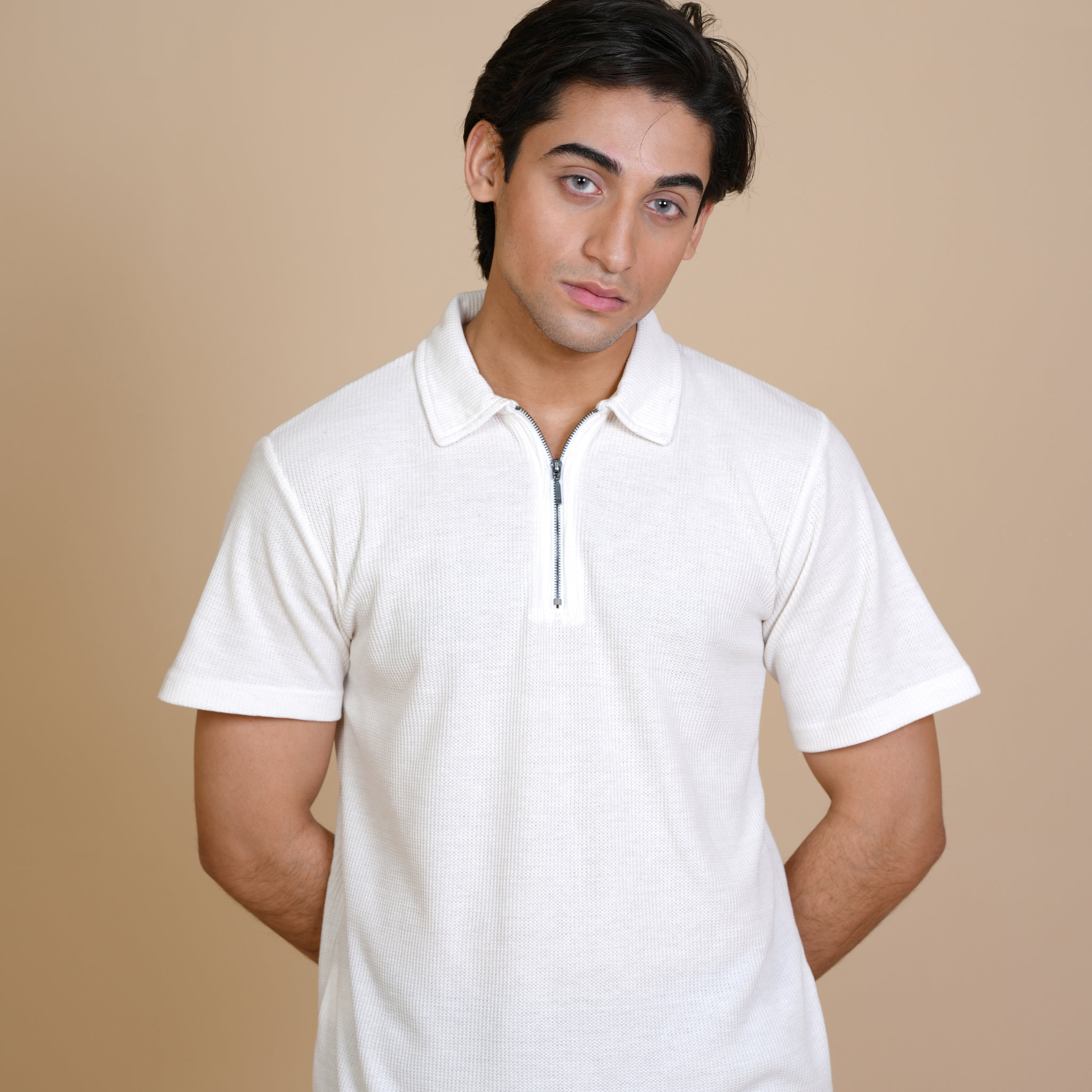 ELITE ZIP POLO WHITE